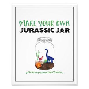 Gör Ditt Eget Jurassic Jar Dinosaur Födelsedagssky Fototryck