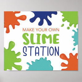 Gör ditt eget slime-skylt för slime-födelsedag poster