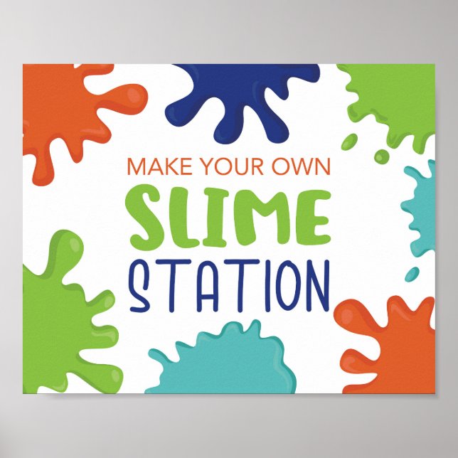 Gör ditt eget slime-skylt för slime-födelsedag poster (Framsidan)
