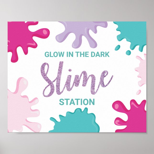 Gör ditt eget Slime Station-födelsedagsmärke Poster (Framsidan)