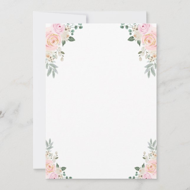 Gör Ditt Eget Spel Champagne Blommig Fest Inbjudningar (Framsida)