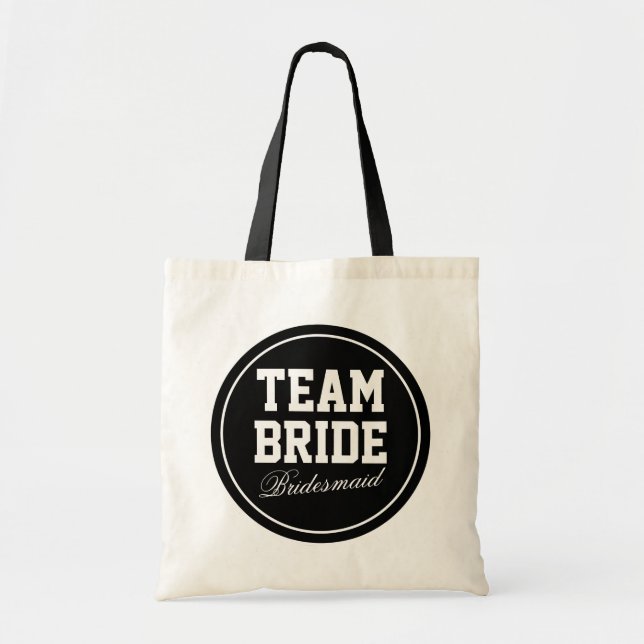 Gör ditt eget team Bride tote bags | BRÖLLOPSFEST Tygkasse (Framsidan)