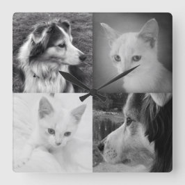 Gör ditt egna foto för fyra Instagram att kvadrera Fyrkantig Klocka