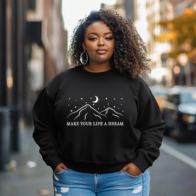 Gör ditt liv till en dröm Måne över bergen T-Shirt (Skapare uppladdad)