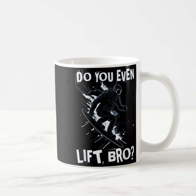 Gör du ens lyft bro - rolig retro snowboard skidor kaffemugg (Höger)