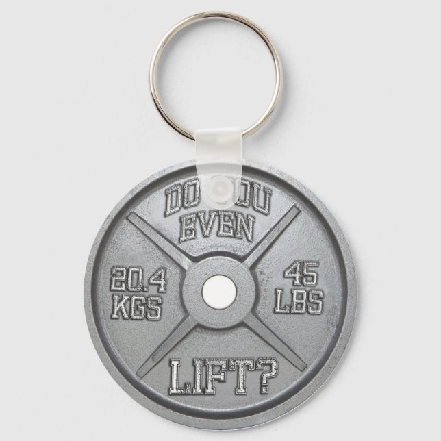Gör du till och med Hiss - Barbell Plate Nyckelring (Framsida)