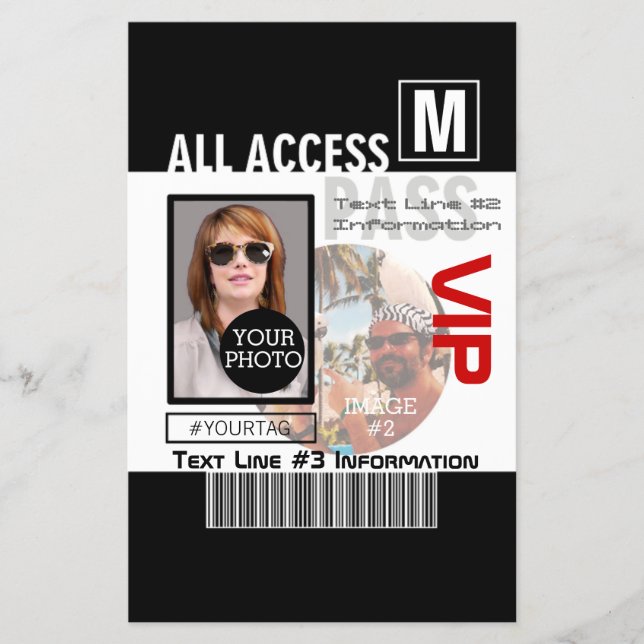 Gör egna VIP-pass 8-sätt att anpassa Flygblad (Framsidan)