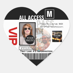 Gör egna VIP-pass 8-sätt att anpassa Hjärtformat Klistermärke