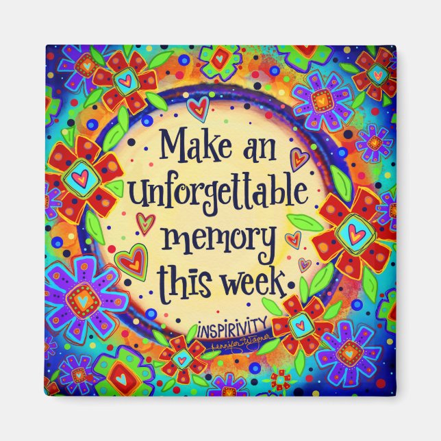 Gör en Blommigt för oöverträffbar minnesinformatio Magnet (Framsidan)