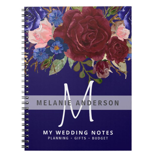 Gör en egen Bröllopsfixaren Journal Keepsaki-Blomm Anteckningsbok (Framsidan)