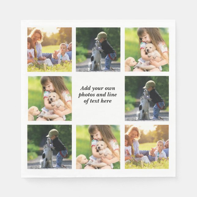 Gör en egen fotokollage och text pappersservett (Framsidan)