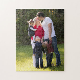 Gör en egen personlig med familjefoto pussel
