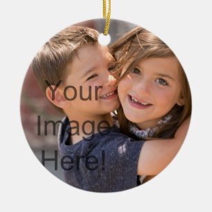 Gör en julklapp - lägg till bilder och text! julgransprydnad keramik