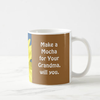 Gör en Mocha till din mormor, är du snäll Solrosor Kaffemugg