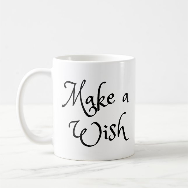 "Gör en önskan" fras Kaffemugg (Vänster)