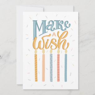 Gör en önskan. Typografi med födelsedagspresent