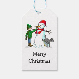 Gör en snöman till jul presentetikett