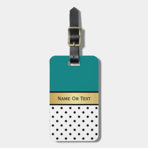 Gör en Snyggt Påstående med en Teal, Guld Ribbon Bagagebricka