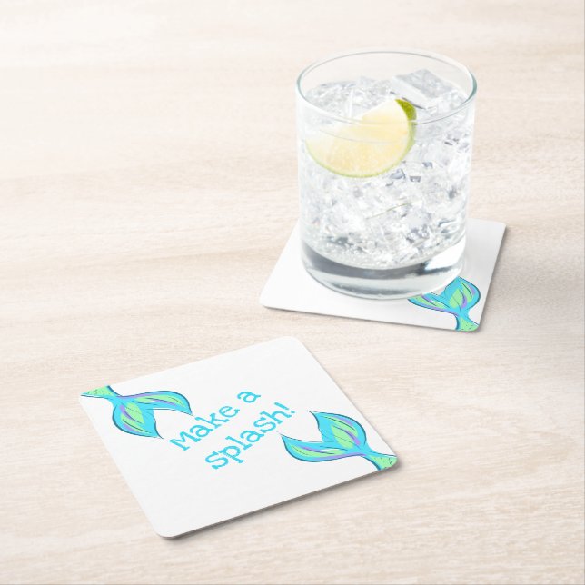 Gör en Stänk! Sjöjungfru Papper Underlägg Kvadrat (Insitu)