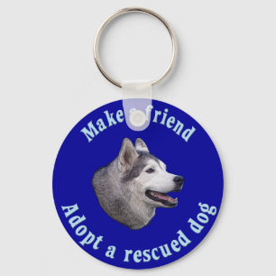 Gör en vän - Siberian husky Nyckelring