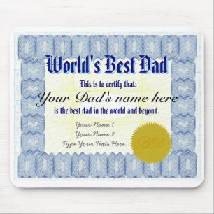 Gör en världs det bäst pappacertifikat Mousepad Musmatta