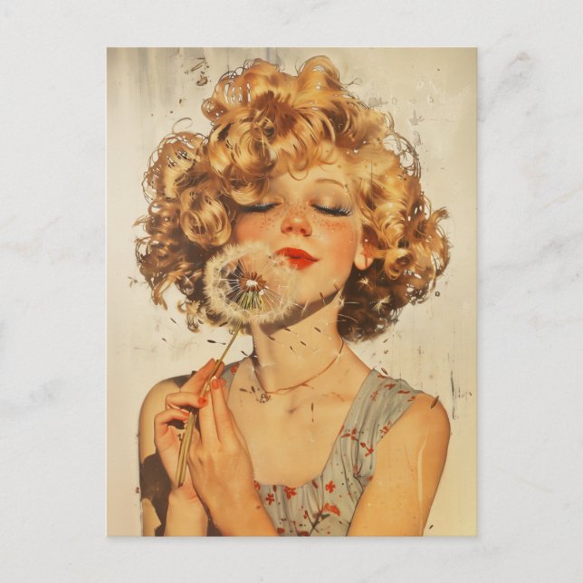 Gör en Wish Dandelion Vykort (Framsida)