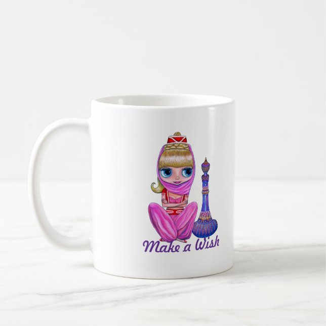 Gör en Wish den rosa ande i arabiska sagorflickan Kaffemugg (Vänster)