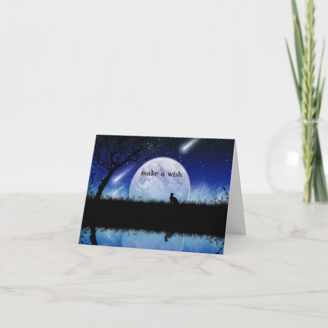 Gör en Wish på ett stjärnafödelsedagkort Kort (Framsida)