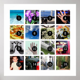 Gör enkelt din egen fotobild med 16 foton poster