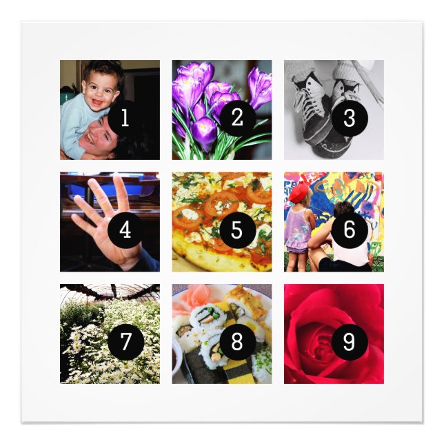 Gör enkelt din egen fotografik med 9 bilder fototryck (Framsidan)