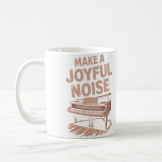 Gör ett glädjerikt ljud Piano Pianospelare och tan Kaffemugg