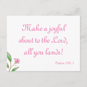 Gör ett glatt jubel till Herren Rosa blommig Vykort