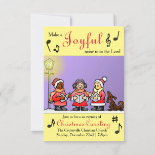 Gör ett Glatt ljud - 3 x 5-Caroling-inbjudan Inbjudningar