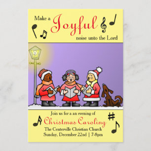 Gör ett Glatt ljud - Caroling-inbjudan Inbjudningar