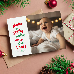 Gör ett glatt ljud kul religiös jul fotografering julkort