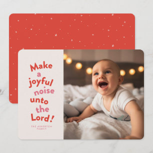 Gör ett glatt ljud kul röda religiösa jul julkort