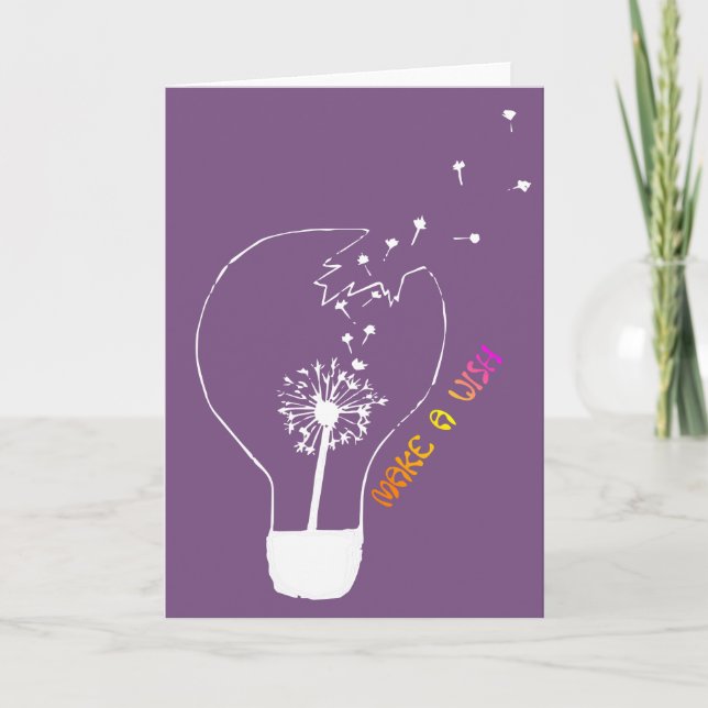 Gör ett kort på födelsedagen. Abstrakt Dandelion (Framsida)