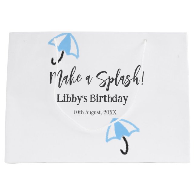 Gör ett stänk-blått paraply sommar bassäng-födelse (Framsidan)