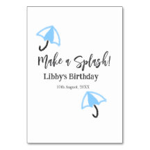 Gör ett stänk-blått paraply sommar bassäng-födelse