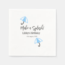 Gör ett stänk-blått paraply sommar bassäng-födelse