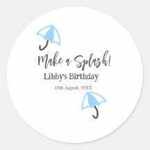 Gör ett stänk-blått paraply sommar bassäng-födelse