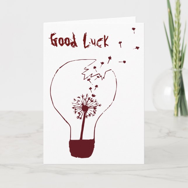 Gör ett Wish Bra LuckCard. Abstrakt Dandelions Ros Kort (Framsida)