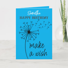 Gör ett Wish Dandelion Clock.Redigerbart födelseda Kort