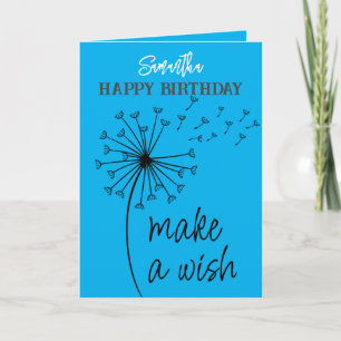 Gör ett Wish Dandelion Clock.Redigerbart födelseda Kort