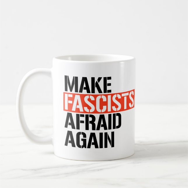 Gör fascister rädda igen kaffemugg (Vänster)