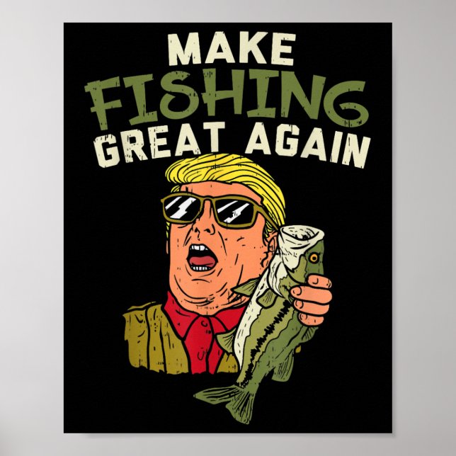 Gör Fiske Stort Igen Trump Rolig Fiskare Ang Poster (Framsidan)