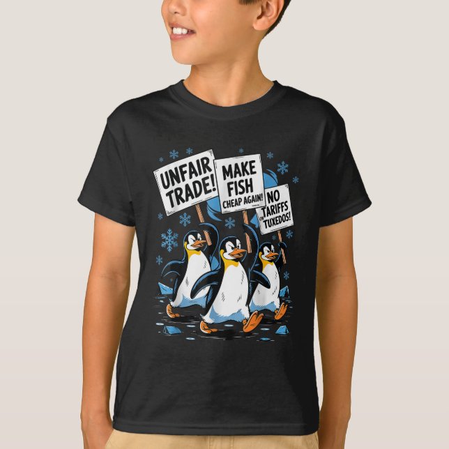 Gör fiskens Billigt igen! Funny Resist Penguin T Shirt (Framsida)