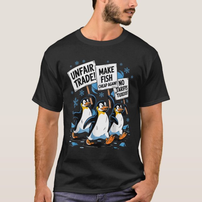 Gör fiskens Billigt igen! Funny Resist Penguin T Shirt (Framsida)