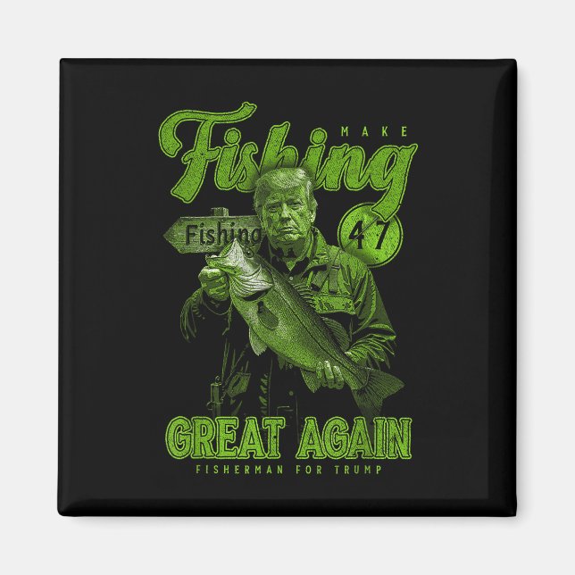 Gör fisket Underbart igen, roligt B Fishing Donald Magnet (Framsidan)