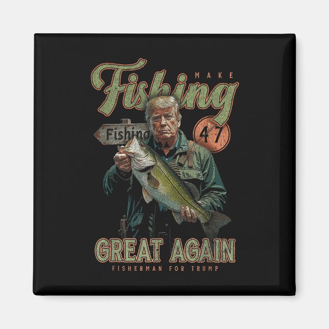 Gör fisket Underbart igen, roligt B Fishing Donald Magnet (Framsidan)